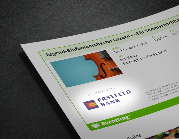 Darstellung Beispiel Ticket mit Sponsor