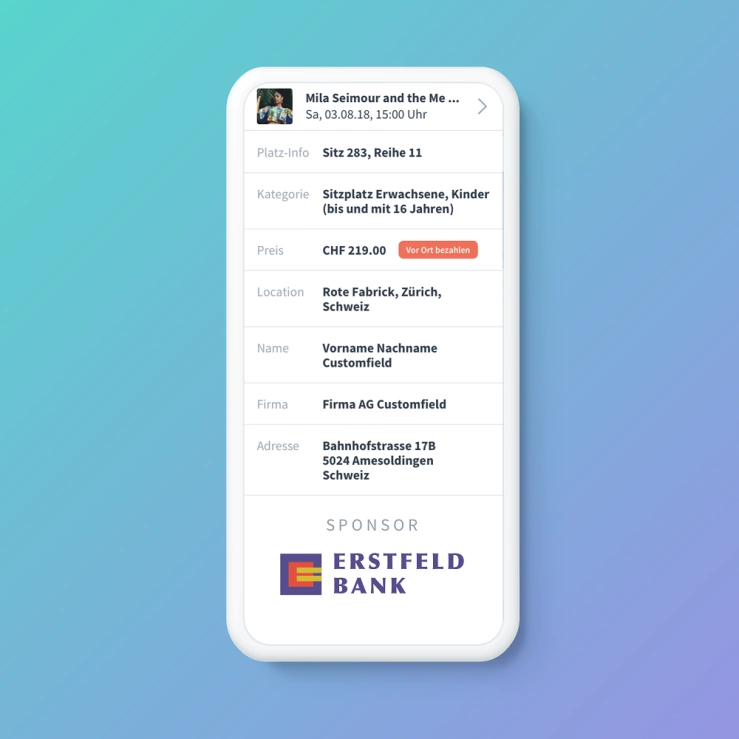 Beispieldarstellung Sponsor in App