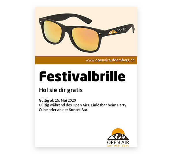 Gutschein: gratis Festivalbrille
