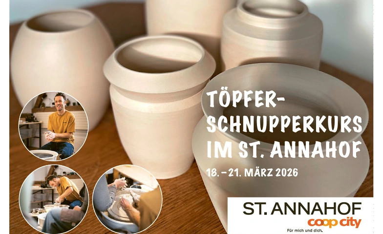 2-st&uuml;ndiger T&ouml;pfer-Schnupperkurs im Coop City St. Annahof Tickets