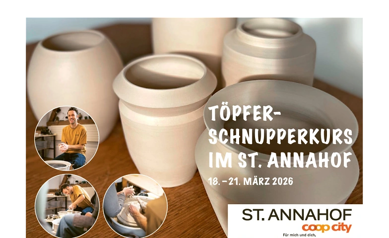 2-st&uuml;ndiger T&ouml;pfer-Schnupperkurs im Coop City St. Annahof Tickets