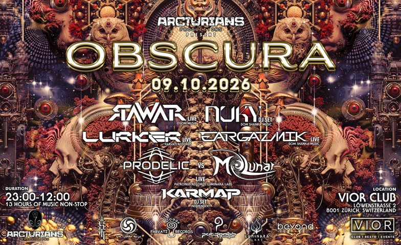 ARCTURIANS PRODUCTIONS PRESENTS OBSCURA VIOR CLUB | RESTO | EVENTS, Z&uuml;rich Tickets