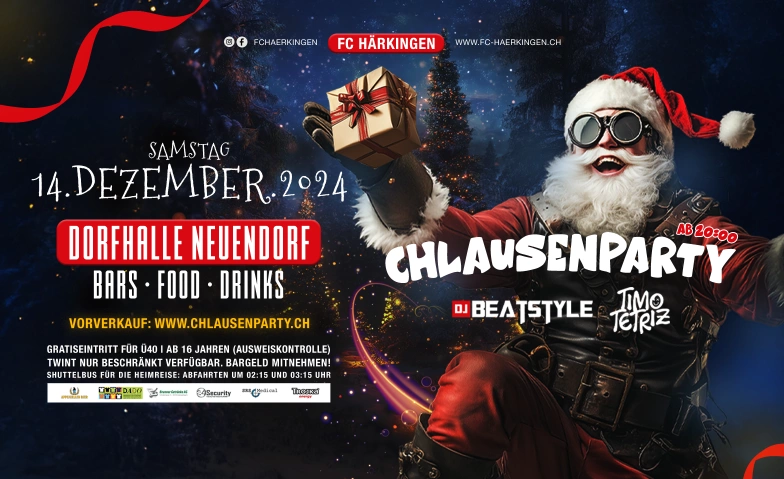 Chlausenparty 2024 Dorfhalle Neuendorf, Chäsiweg, 4623 Neuendorf Tickets