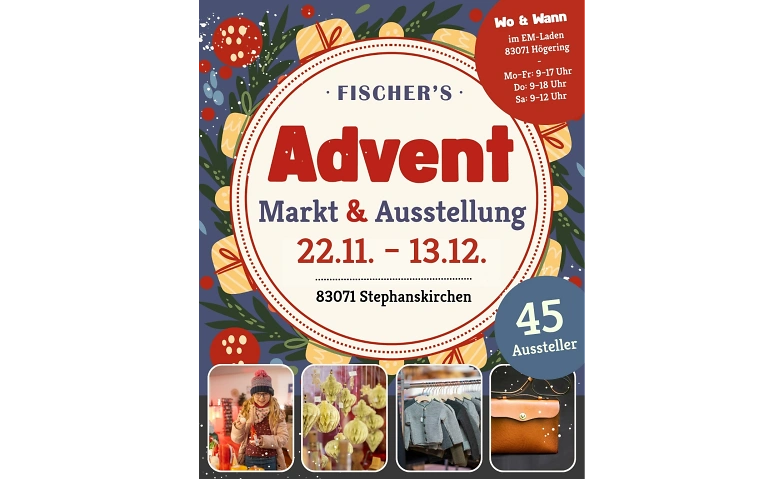 Event-Image for 'Fischer’s Adventsmarkt bei EM-Chiemgau 22.11.-13.12.25'