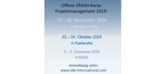 Organisateur de CRASH-Kurs Projektmanagement 22.-24.10.2024 in Karlsruhe