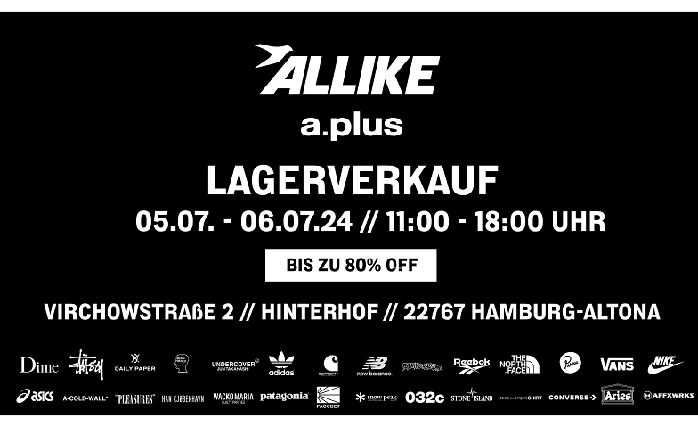 Lagerverkauf Allike &amp; a.plus ${singleEventLocation} Tickets
