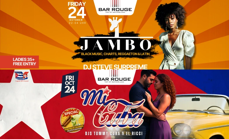 JAMBO Night x Mi Cuba Bar Rouge - Rooftop Bar & Club, Messeplatz 10, 4058 Basel Tickets