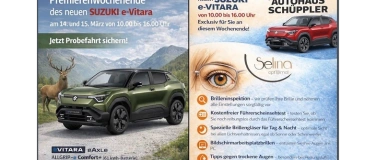Event-Image for 'Suzuki e-VITARA kostenlos Probefahren + Sehtest 14./15. M&auml;rz'