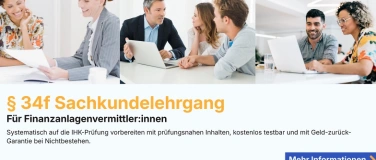 Event-Image for '&sect; 34f IHK Sachkundepr&uuml;fung online sicher vorbereiten'