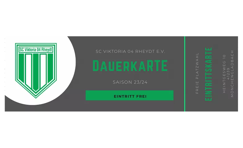 Dauerkarte SC Viktoria 04 Rheydt Saison 23/24 Bezirkssportanlage Heintgesweg, Heintgesweg 10, 41239 Mönchengladbach Tickets