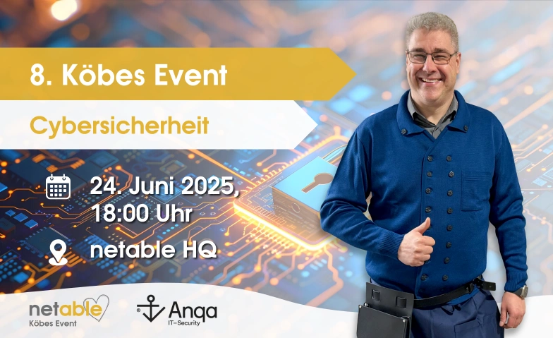 8. netable Köbes Event – “Cybersicherheit“ net|able V. Frank, Albert-Einstein-Straße 18, 50226 Frechen Billets