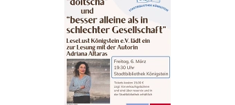 Veranstalter:in von Lesung Adriana Altaras &bdquo; doitscha&ldquo; und &bdquo;besser allein&hellip;&ldquo;