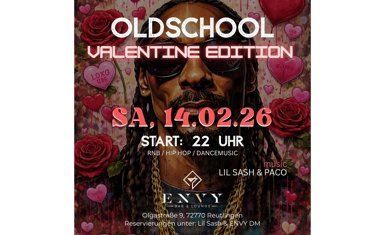 Oldschool Valentine Edition Envy Bar & Lounge, Olgastra&szlig;e 9, 72770 Reutlingen Billets