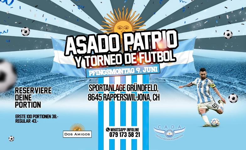 Argentinisches Grillfest / Asado Patrio (Kopie) C.A.D.A, Grünfeldstrasse 8, 8645 Rapperswil-Jona Tickets