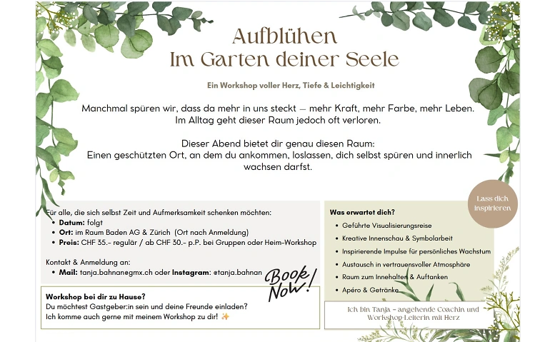 Aufbl&uuml;hen - Im Garten deiner Seele Tickets