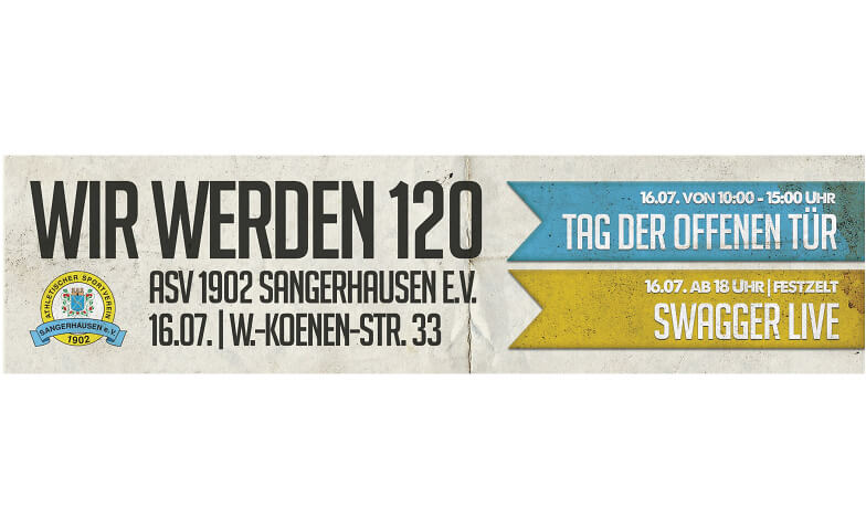 Event-Image for 'SWAGGER Live - 120 Jahre ASV 1902 Sangerhausen e.V.'