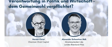 Event-Image for 'Verantwortung in Politik&Wirtschaft–Pflicht fürs Gemeinwohl?'