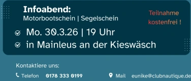 Event-Image for 'Infoabend f&uuml;r Motorboot- und Segelschein so wie Segelt&ouml;rns'