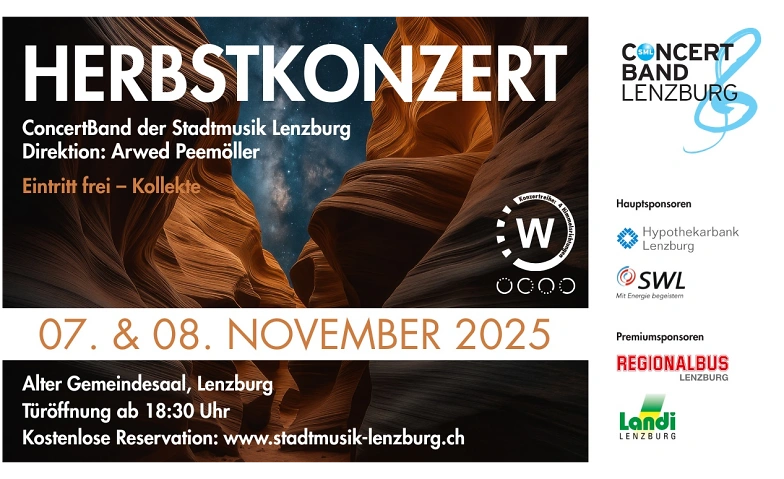 Event-Image for 'Herbstkonzert 2025 ConcertBand der Stadtmusik Lenzburg'