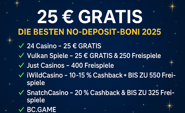 Event-Image for 'Beste Casino Boni ohne Einzahlung 2025 – TOP Deutschland'