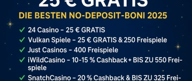 Event-Image for 'Casino Bonus ohne Einzahlung 2025 – 25  GRATIS'