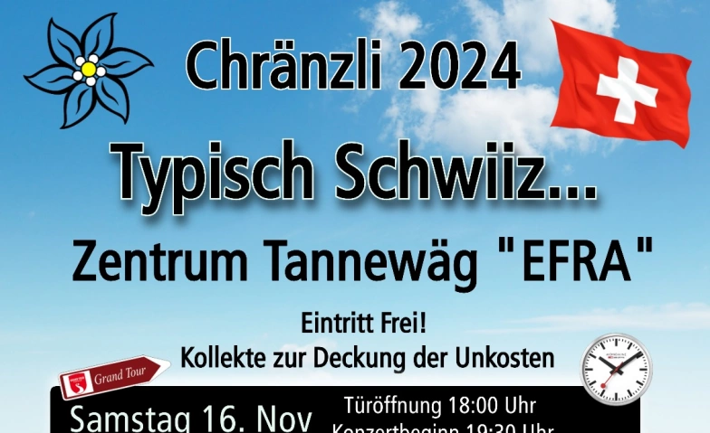 Typisch Schwiiz - Chr&auml;nzli 2024 der Musikgesellschaft Rafz ${singleEventLocation} Tickets