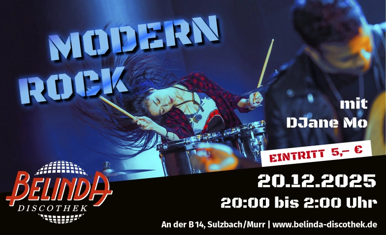 Modern Rock mit DJane Mo Belinda Discothek, Backnanger Straße 78, 71560 Sulzbach an der Murr Billets