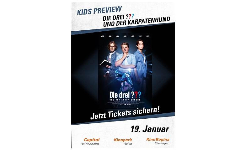 Event-Image for 'Kids Preview -  Die drei Fragezeichen und der Karpatenhund'