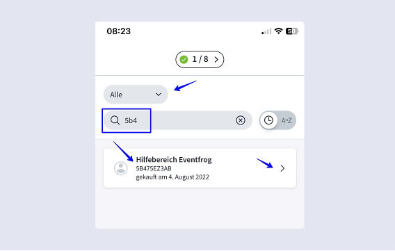 Entry App 3 0 Ticketliste