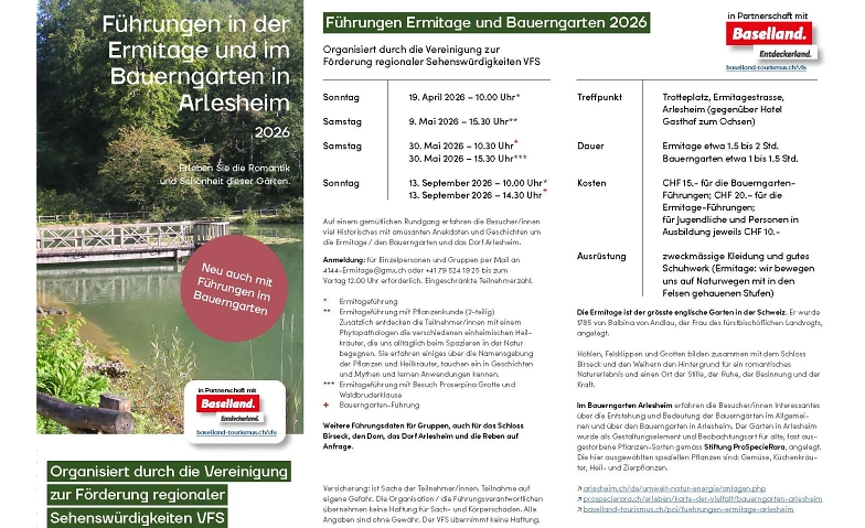 F&uuml;hrung durch den Bauerngarten Arlesheim Tickets