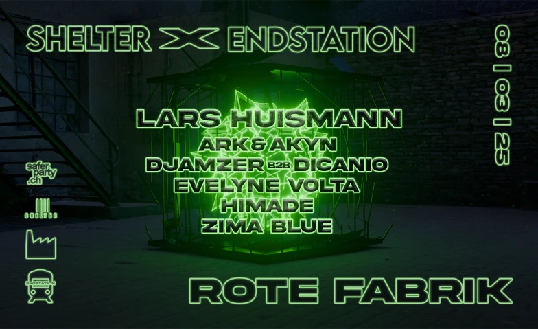 Shelter x Endstation /w Lars Husmann /  Queer-Friendly Rave Rote Fabrik, Seestrasse 395, 8038 Zürich Tickets