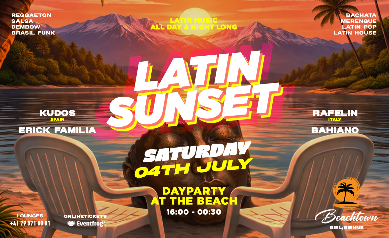 LATIN SUNSET DAYPARTY AT BEACHTOWN Beachtown Biel, Biel Tickets
