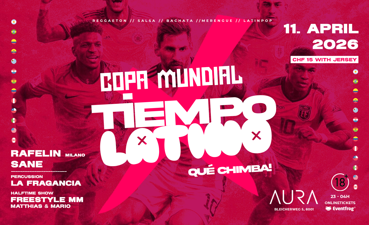 TIEMPOLATINO • COPA DE MUNDIAL AURA Club Z&uuml;rich, Z&uuml;rich Tickets