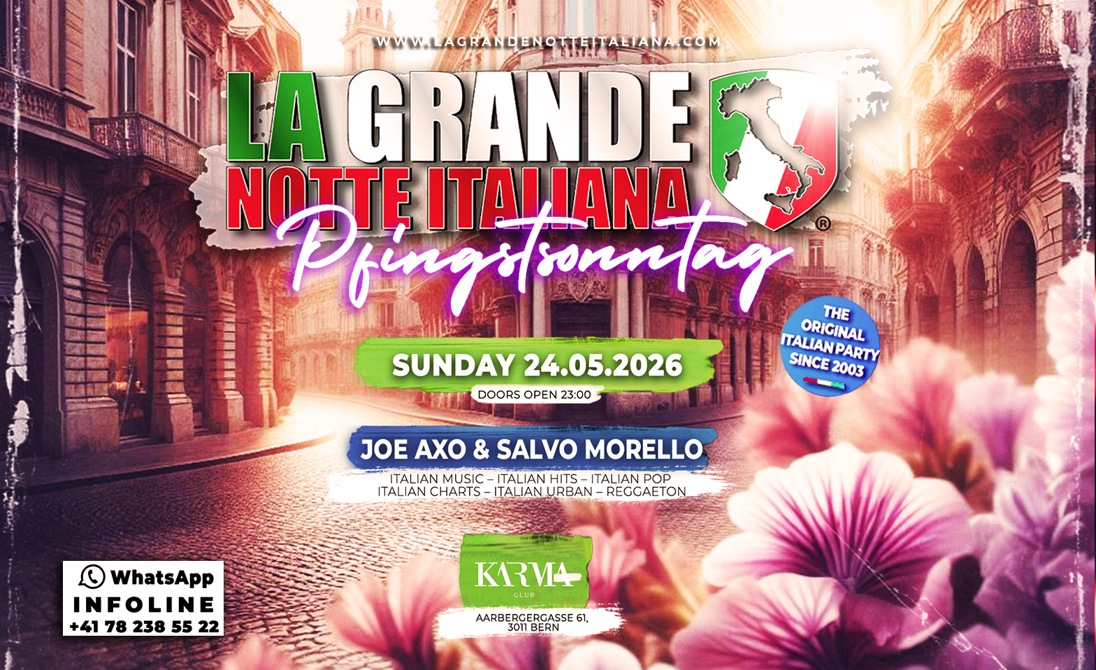 La Grande Notte Italiana Pfingstsonntag @ Karma Club Bern Karma Club, Bern Tickets