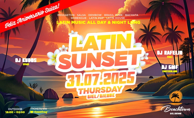 LATIN SUNSET @ BEACHTOWN BIEL/BIENNE Beachtown Biel, Ländtestrasse 4, 2503 Bienne Billets