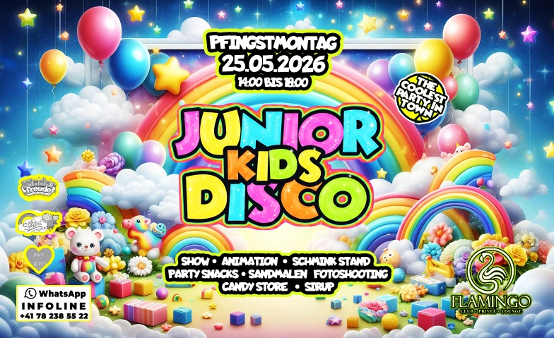 Junior Kids Disco @ Flamingo Club Z&uuml;rich Flamingo Club Z&uuml;rich, Limmatstrasse 65, 8005 Z&uuml;rich Tickets
