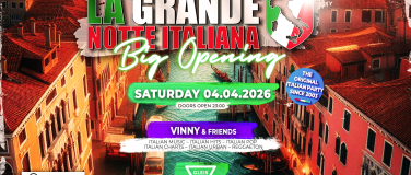 Event-Image for 'La Grande Notte Italiana BIG OPENING @ Gleis 9 Bochum'