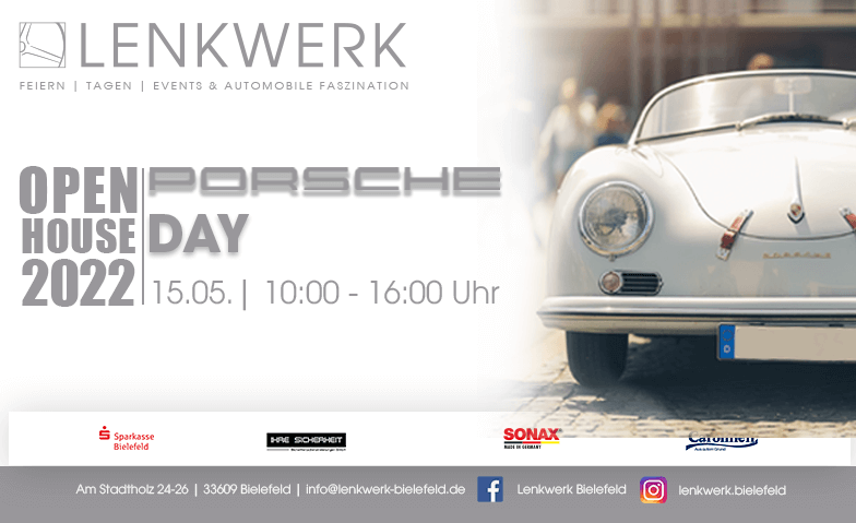 LENKWERK: Porsche Day 2022 LENKWERK, Am Stadtholz 24-26, 33609 Bielefeld Tickets