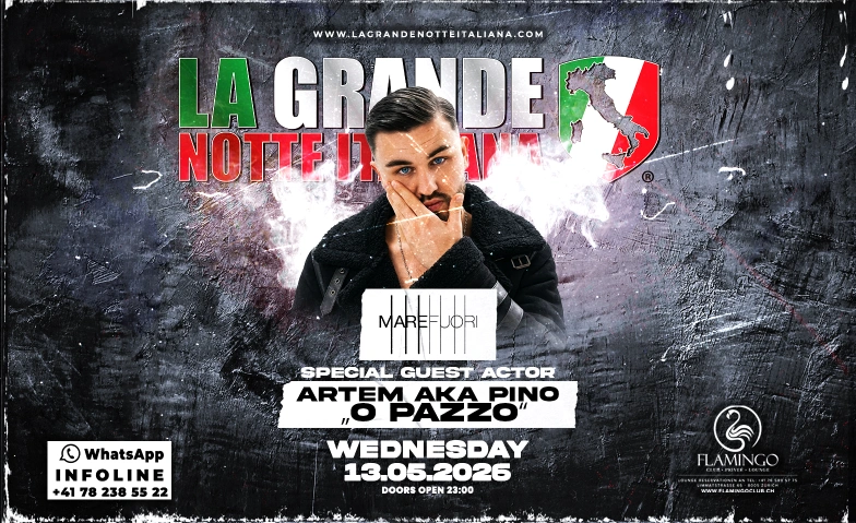 La Grande Notte Italiana w/PINO(MAREFUORI) @ Flamingo Z&uuml;rich Flamingo Club, Limmatstrasse 65, 8005 Z&uuml;rich Tickets