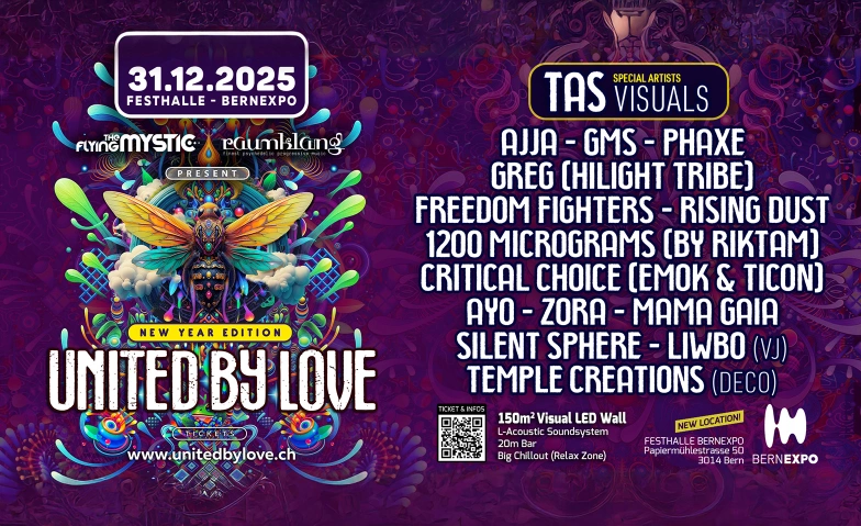 United by Love NYE2025 BERNEXPO Festhalle, Papierm&uuml;hlestrasse 50, 3014 Bern Billets