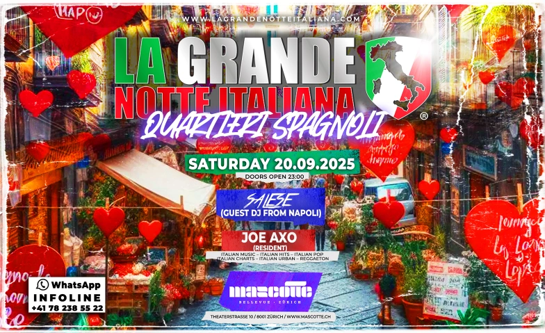 La Grande Notte Italiana Quartieri Spagnoli @ MascotteZürich Mascotte Club, Theaterstrasse 10, 8001 Zürich Tickets