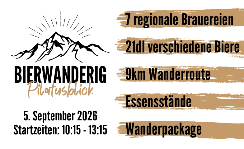 Bierwanderig Pilatusblick 2026 Pfadihuus Malters, Hellb&uuml;hlstrasse 57, 6102 Malters Tickets