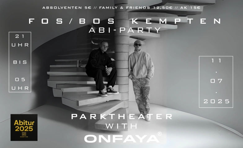 FOS/BOS Abi-Party im Parktheater Parktheater Kempten, Linggstraße, 87435 Kempten (Allgäu) Tickets