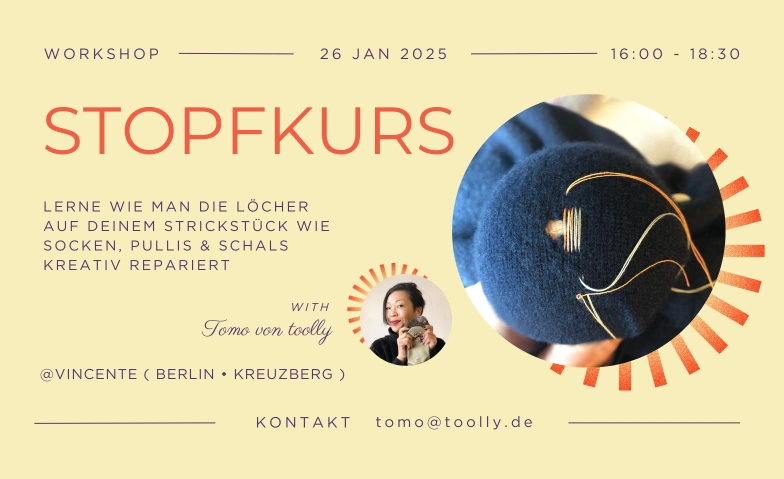 Stopfkurs - Loch reparieren mit Webstopftechnik vincente, Dieffenbachstraße 15, 10967 Berlin Tickets