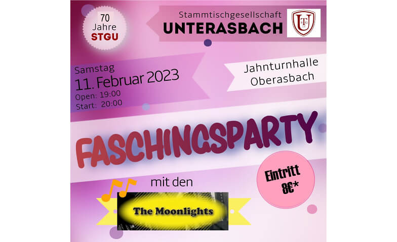 Faschingsparty der Stammtischgesellschaft Unterasbach Jahnturnhalle Oberasbach, Jahnstraße 16, 90522 Oberasbach Tickets