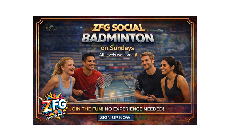 ZFG Sunday Smashes -Social Badminton in Zurich -All Level Billets