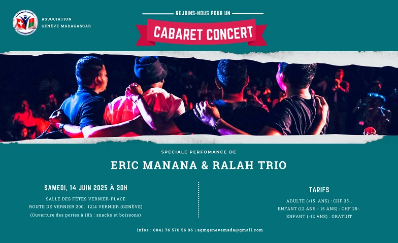 CONCERT ERICK MANANA & RALAH TRIO GENEVE Salle des fêtes de Vernier Place, Vernier Tickets