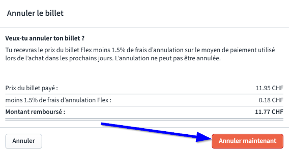 Flex tickets storno FR 2