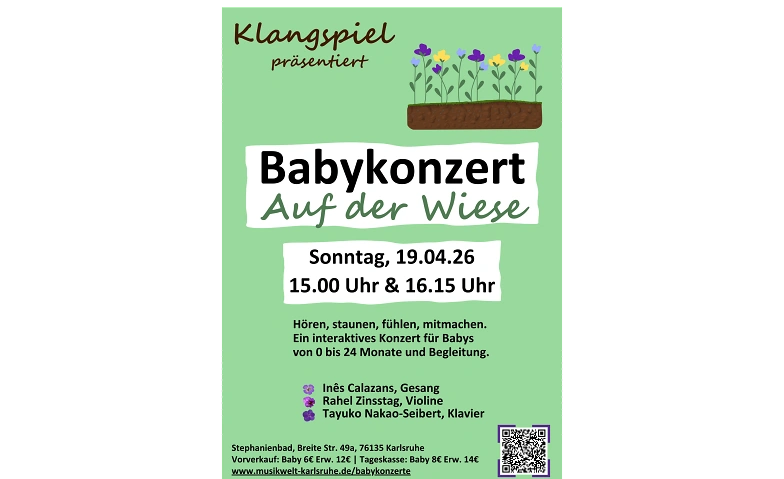 BABYKONZERT "Auf der Wiese" (0-24 Monate) Billets