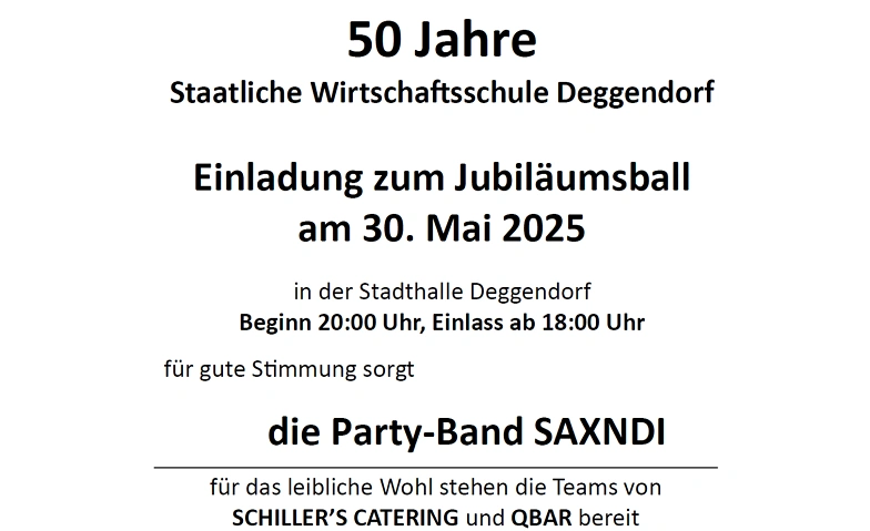 Event-Image for '50 Jahre Wirtschaftsschule Deggendorf'